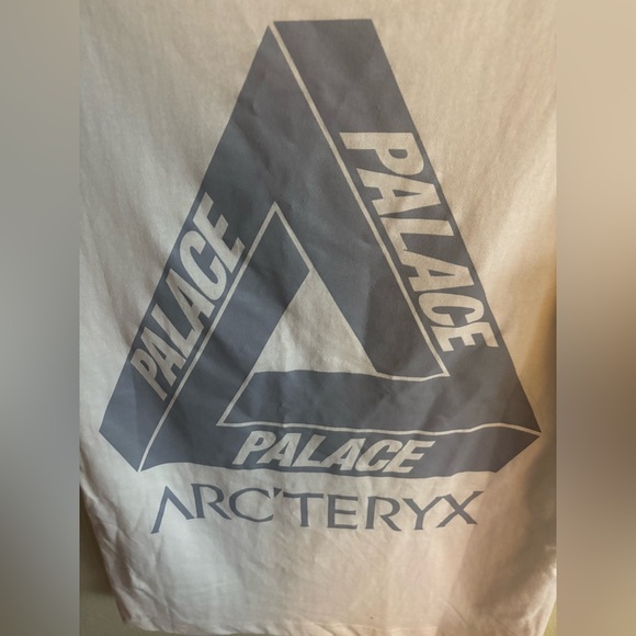 RARE ARC'TERYX x Palace White T Shirt w/ Iridescent Silver Lettering Size: Small - Picture 5 of 6